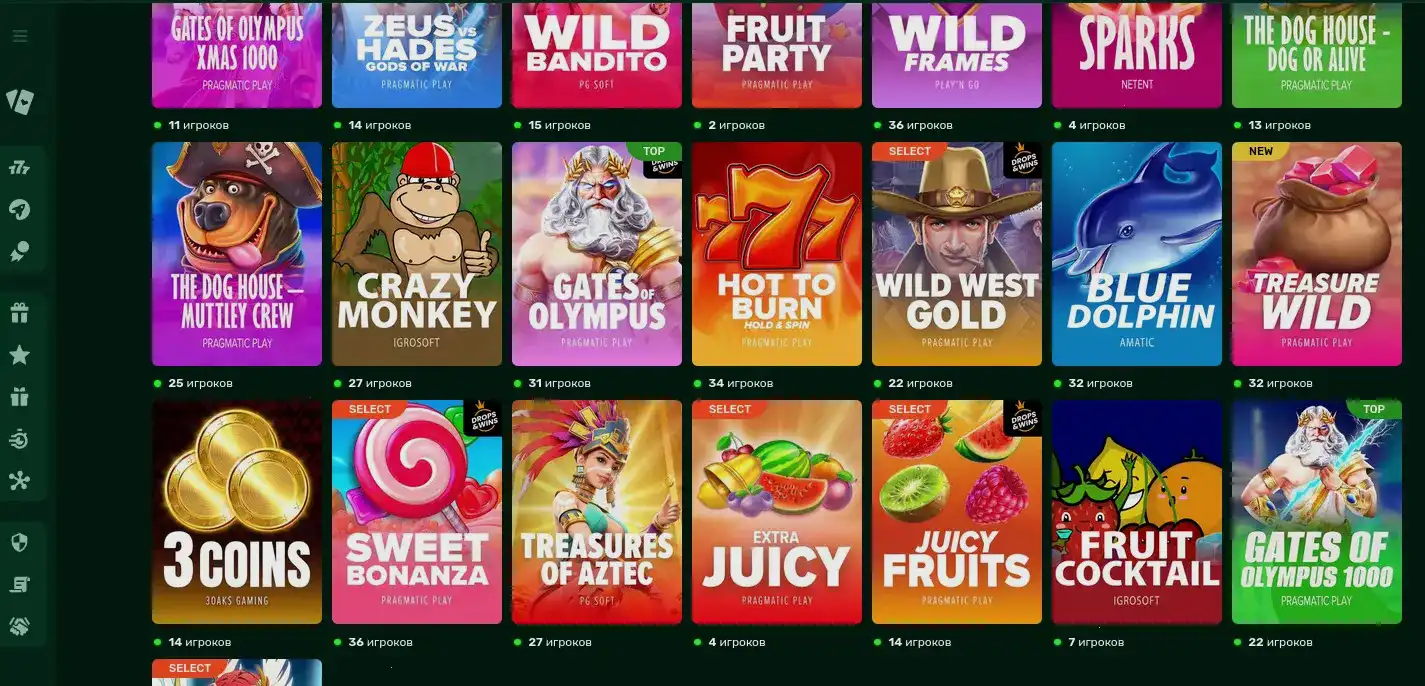 Мобильная версия Jet casino интерфейс